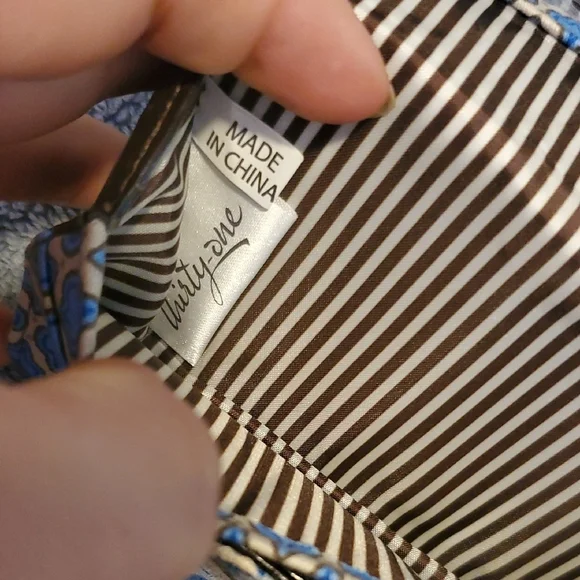 Thirty-One Paisley Wallet in Blue and Brown - Picture 5 of 6